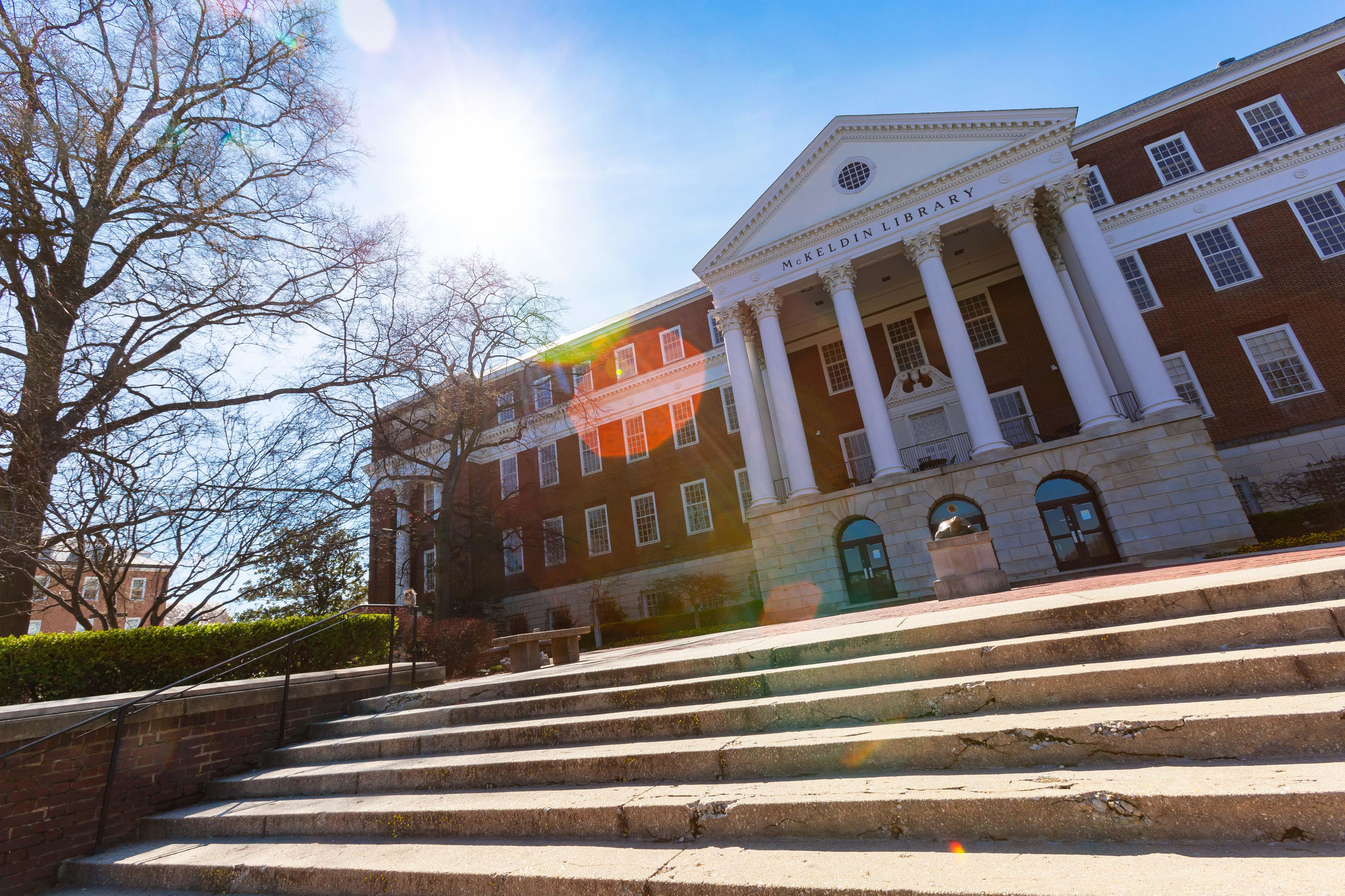 Image of McKeldin Library in the winter